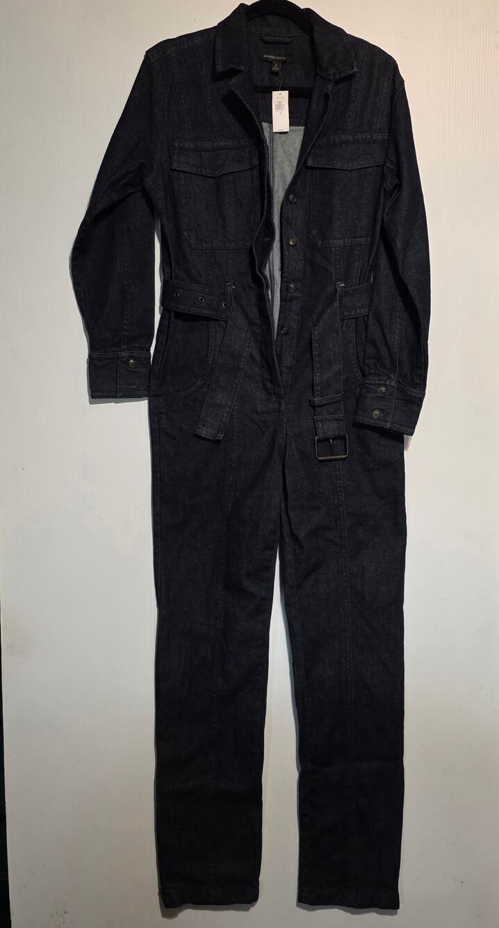 Banana Republic Explorer Indigo Denim Jumpsuit Size S NWT Belted Utility Chic